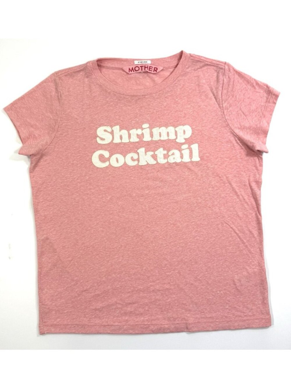 MOTHER The Boxy Goodie Goodie Short Sleeve Graphic Tee Sz Small Shrimp Cocktail